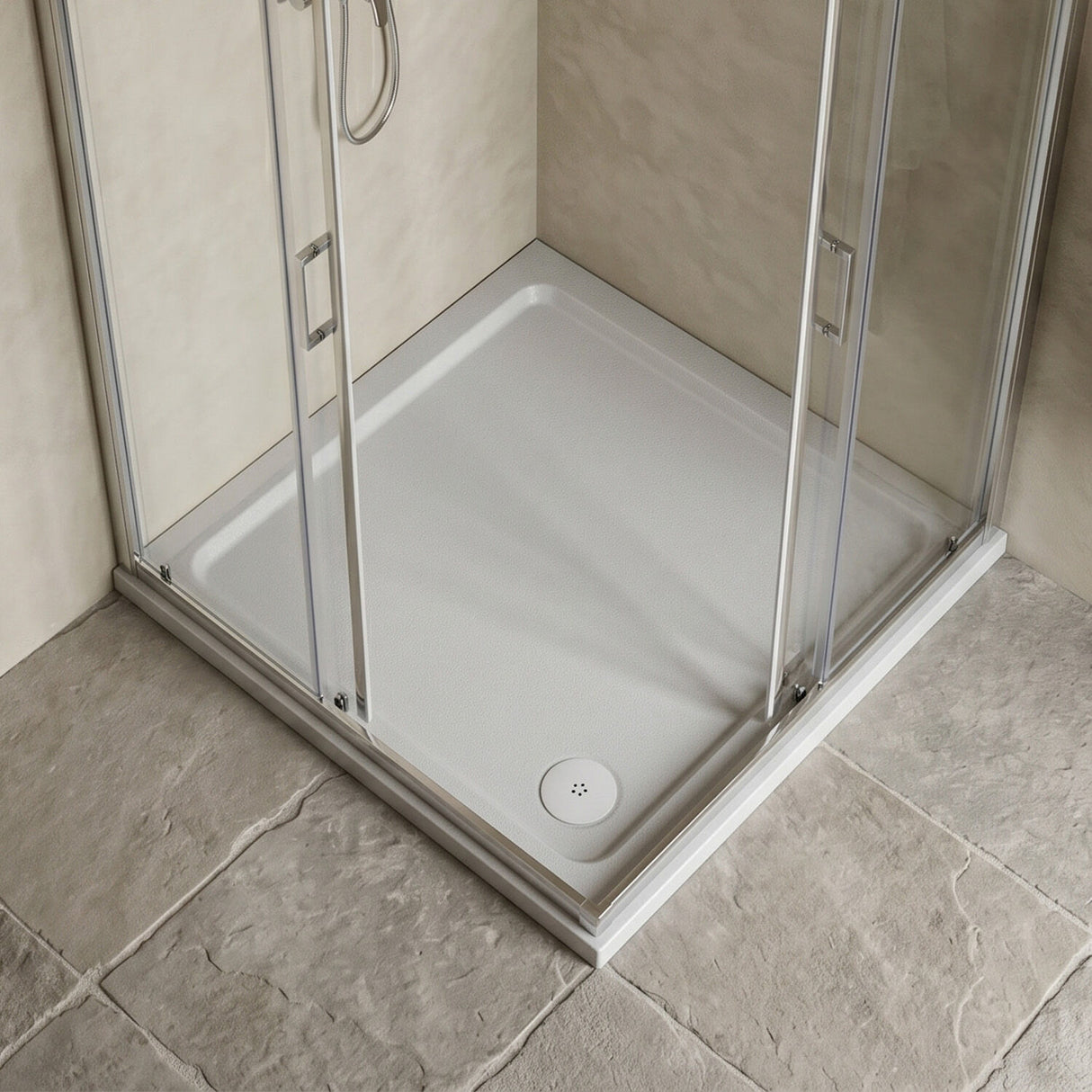 [BETSR003] Slip Resistant Slimline Square Shower Tray - Choice of Size - Silo