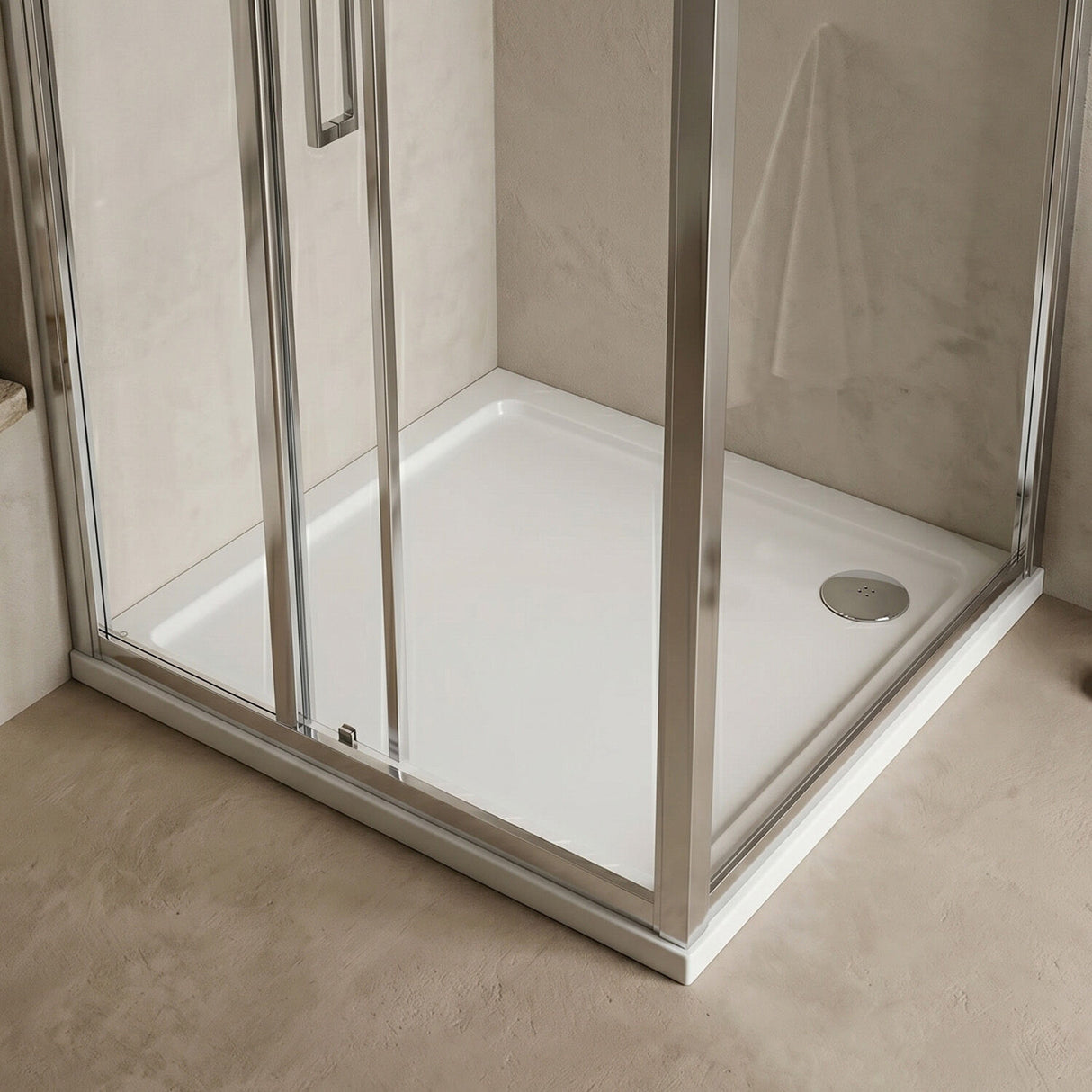 [BETSR010] Slip Resistant Slimline Square Shower Tray - Choice of Size - Silo