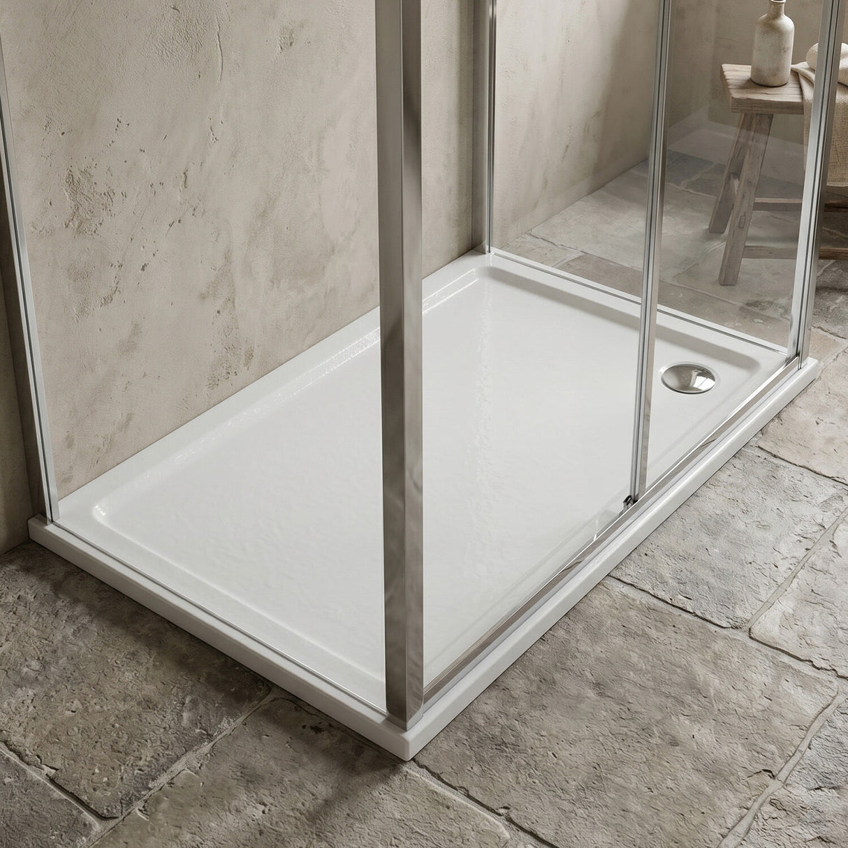 [BETSR018] Slip Resistant Slimline Rectangular Shower Tray - Choice of Size - Silo
