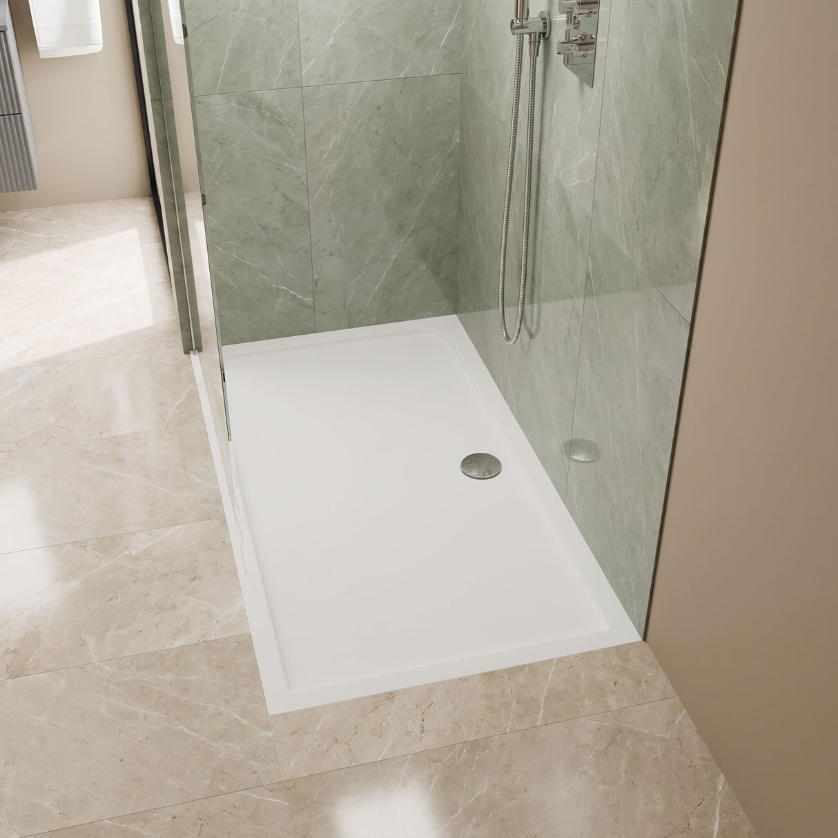 [BETSR028] Slip Resistant Slimline Rectangular Shower Tray - Choice of Size - Lifestyle 1
