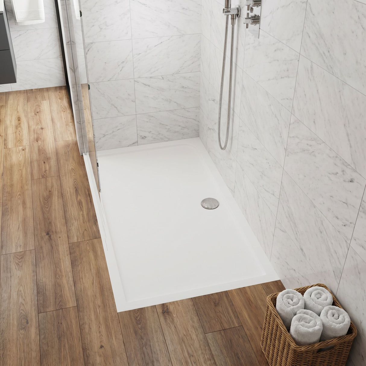 [BETSR034] Slip Resistant Slimline Rectangular Shower Tray - Choice of Size - Lifestyle 1