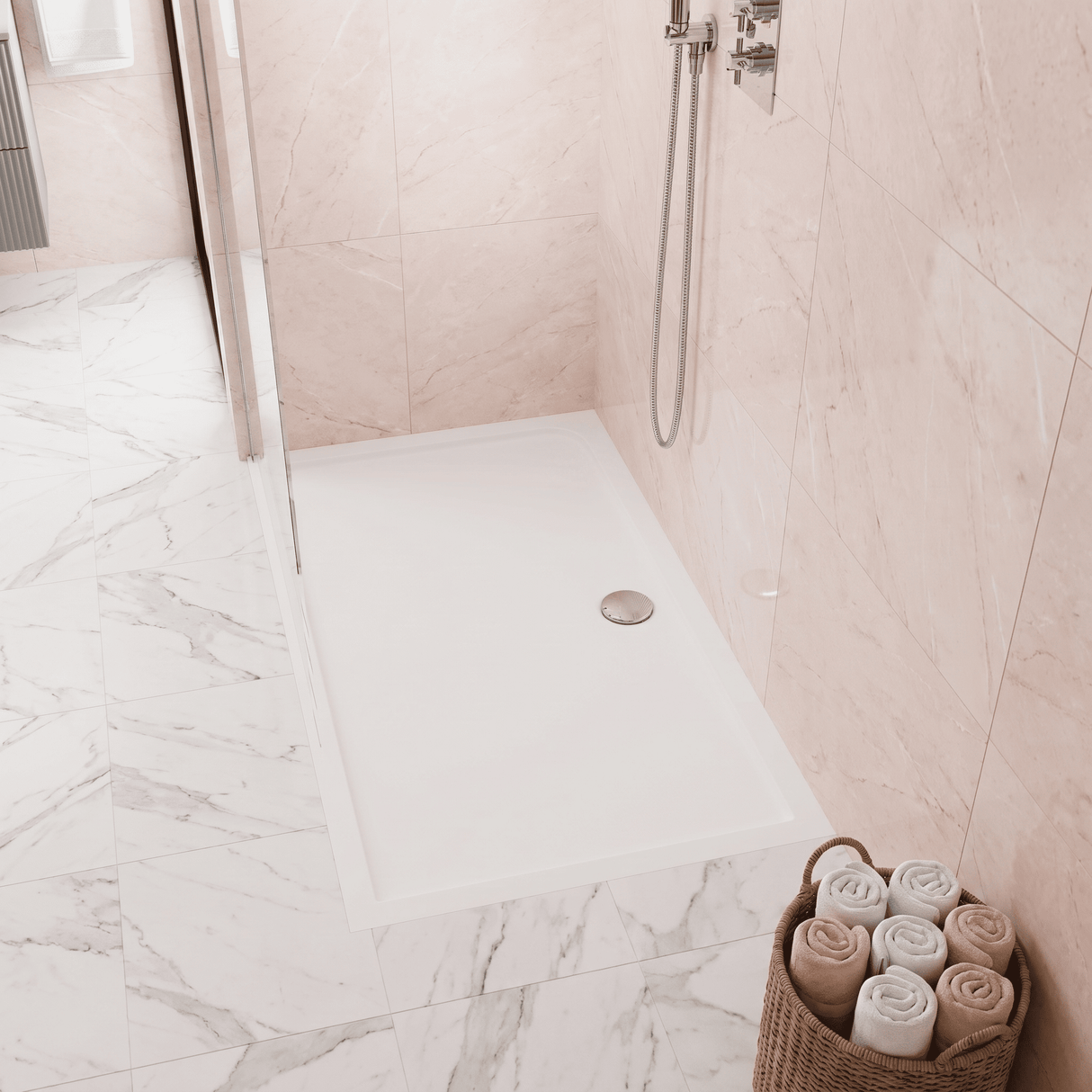 [BETSR042] Slip Resistant Slimline Rectangular Shower Tray - Choice of Size - Lifestyle 1