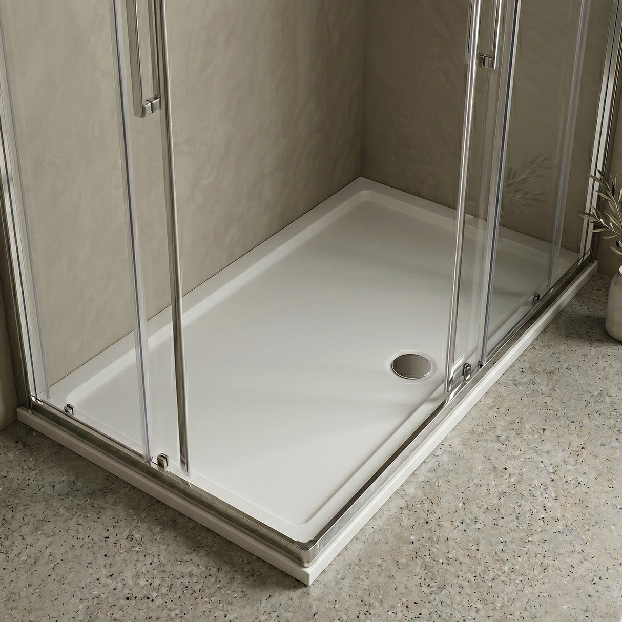 [BETSR042] Slip Resistant Slimline Rectangular Shower Tray - Choice of Size - Silo