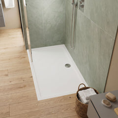 [BETSR052] 1600mm x 760mm Premium Slip Resistant Rectangular Shower Tray - White - Lifestyle 1