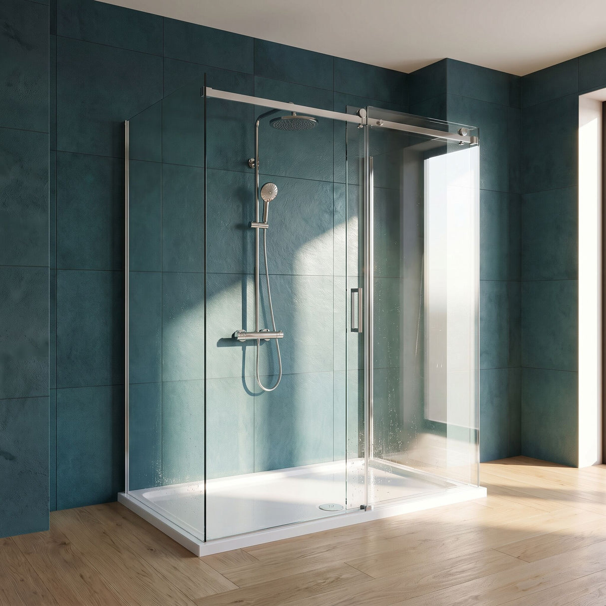 [BETSR053] 1600mm x 800mm Premium Slip Resistant Rectangular White Stone Resin Shower Tray - Easy Clean Finish by Balterley - Lifestyle 3