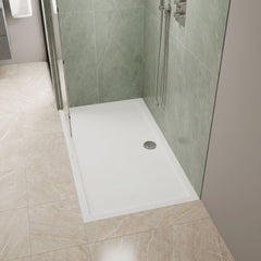 [BETSR054] 1600mm x 900mm Premium Slip Resistant Rectangular White Stone Resin Shower Tray - Easy Clean Finish by Balterley - Lifestyle 1