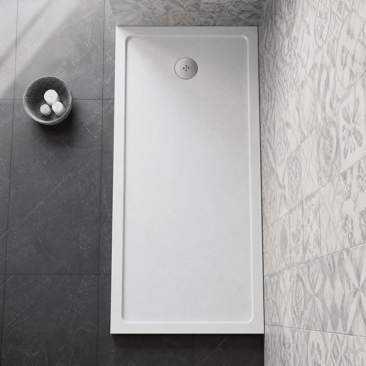 [BETSR060] 1700mm x 700mm Premium Slip Resistant Slimline Bath Replacement Tray- White - Lifestyle 2