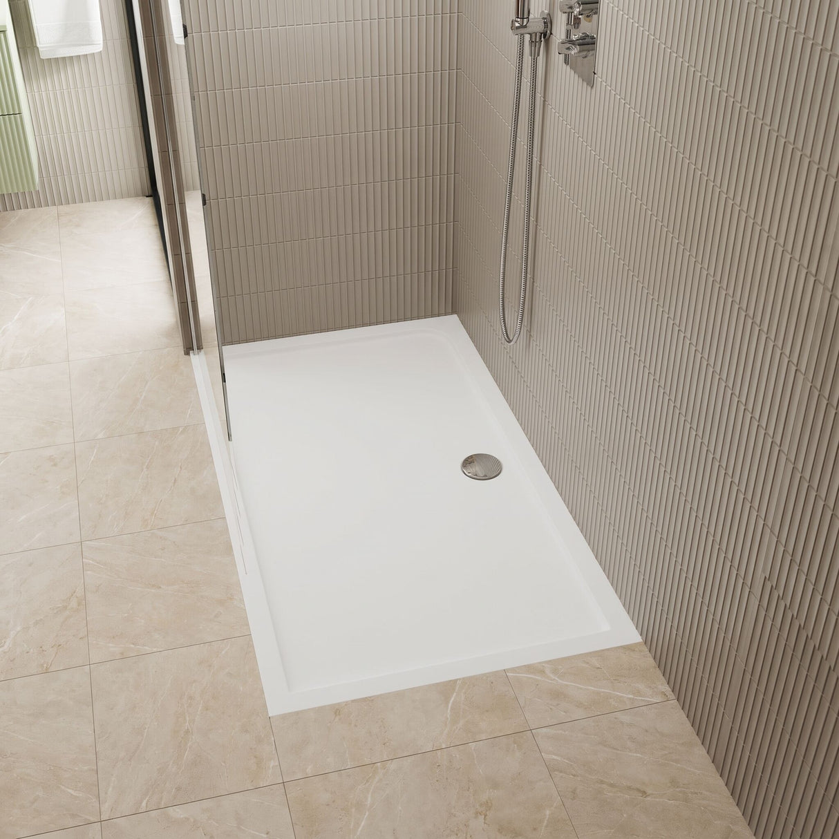 [BETSR061] Slip Resistant Slimline Rectangular Shower Tray - Choice of Size - Lifestyle 1