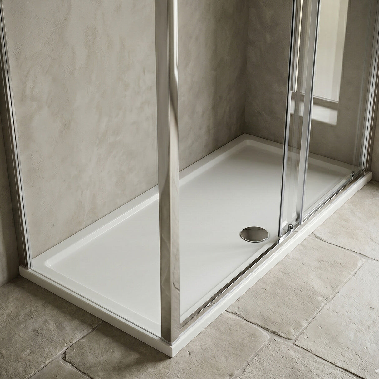 [BETSR061] Slip Resistant Slimline Rectangular Shower Tray - Choice of Size - Silo