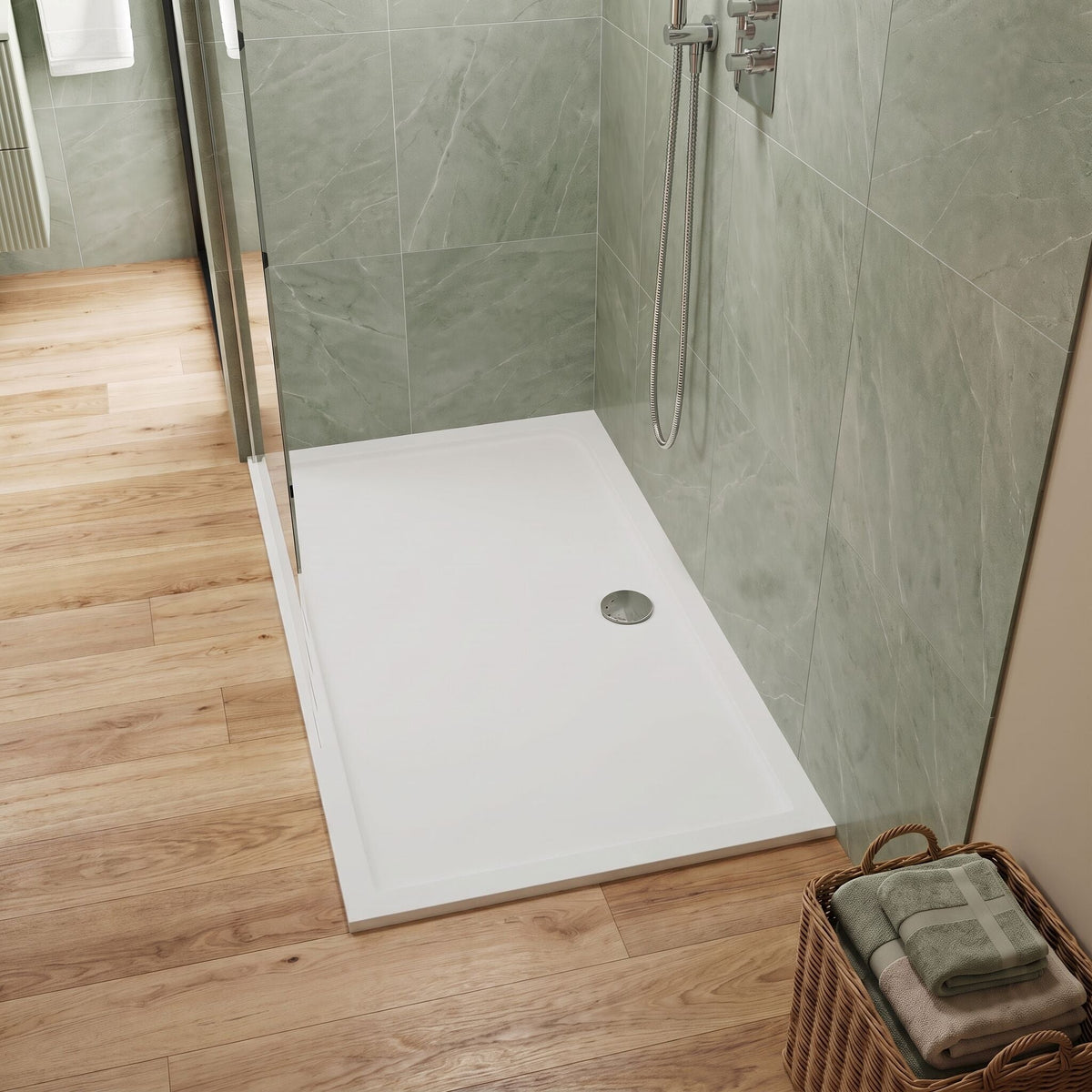 [BETSR062] Slip Resistant Slimline Rectangular Shower Tray - Choice of Size - Lifestyle 1