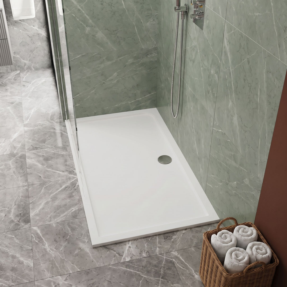 [BETSR074] Slip Resistant Slimline Rectangular Shower Tray - Choice of Size - Lifestyle 1