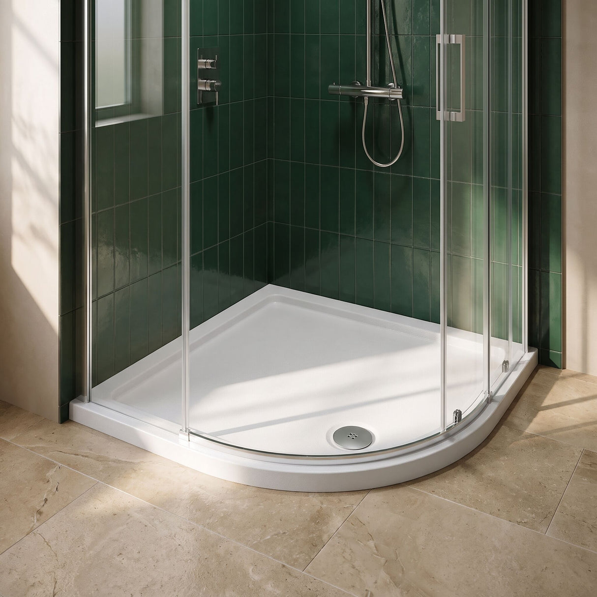[BETSR105] Slip Resistant Slimline Quadrant Shower Tray - 800mm or 900mm - Lifestyle 2