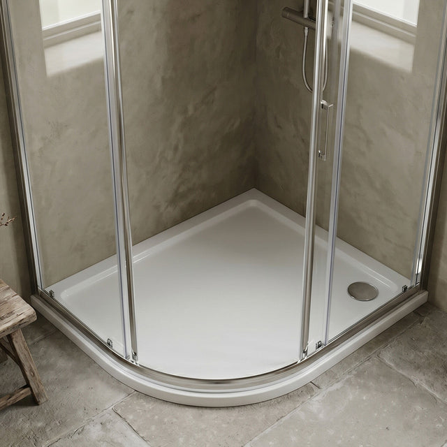 [BETSR108] Slip Resistant Slimline Offset Quadrant Shower Tray - Choice of Size and Orientation - Silo