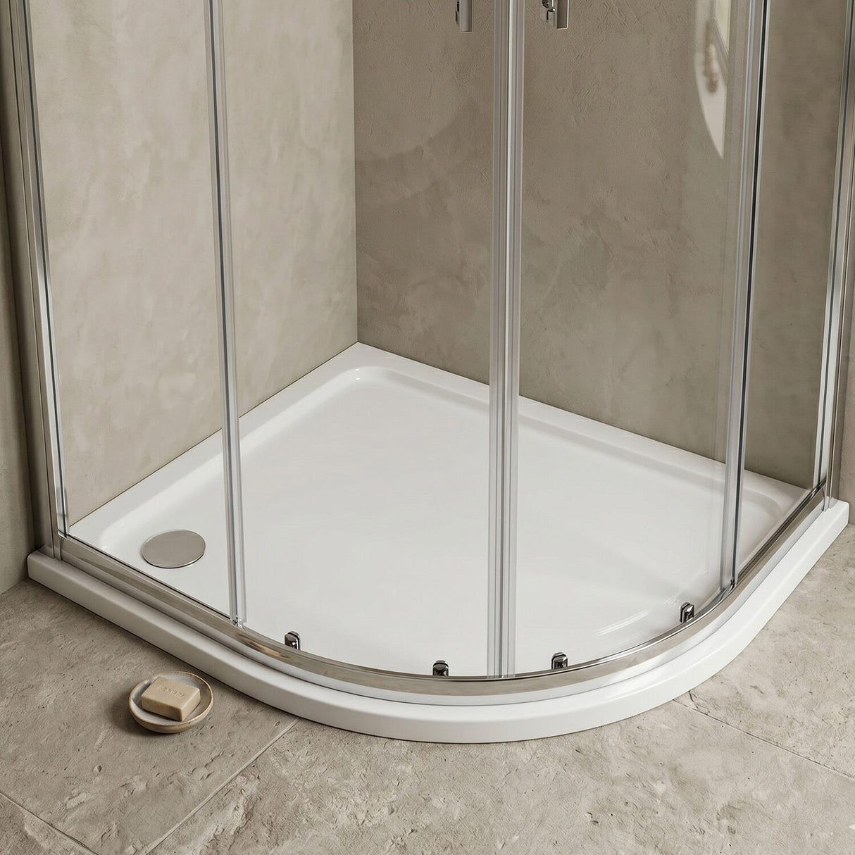 [BETSR109] Slip Resistant Slimline Offset Quadrant Shower Tray - Choice of Size and Orientation - Silo