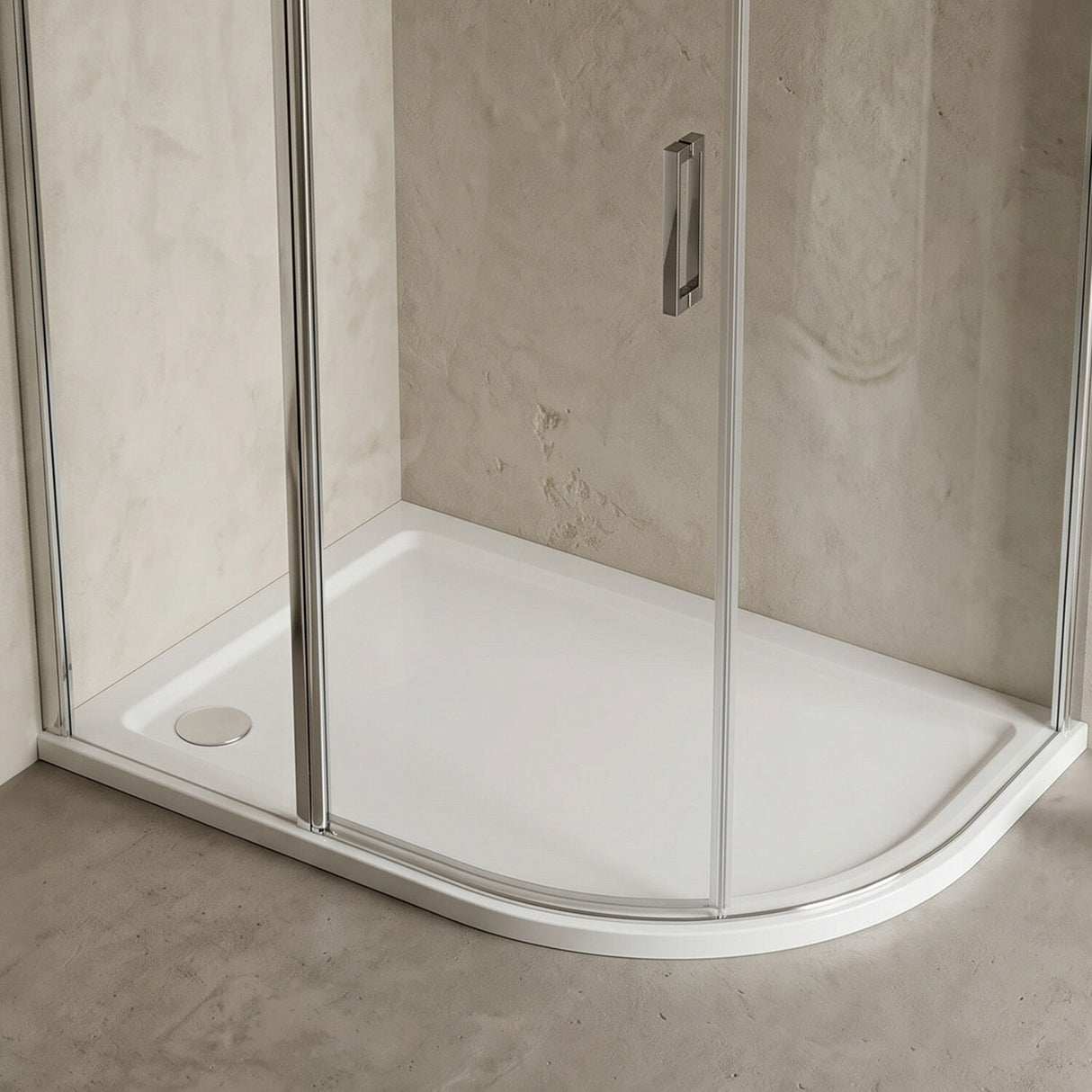 [BETSR113] Slip Resistant Slimline Offset Quadrant Shower Tray - Choice of Size and Orientation - Silo