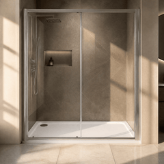 [BETTR91480] White Rectangular Stone Resin Premium Shower Tray with Corner Waste Position - Multiple Sizes Available - Silo