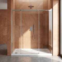 [BETTR91580] White Rectangular Stone Resin Premium Shower Tray with Corner Waste Position - Multiple Sizes Available - Silo