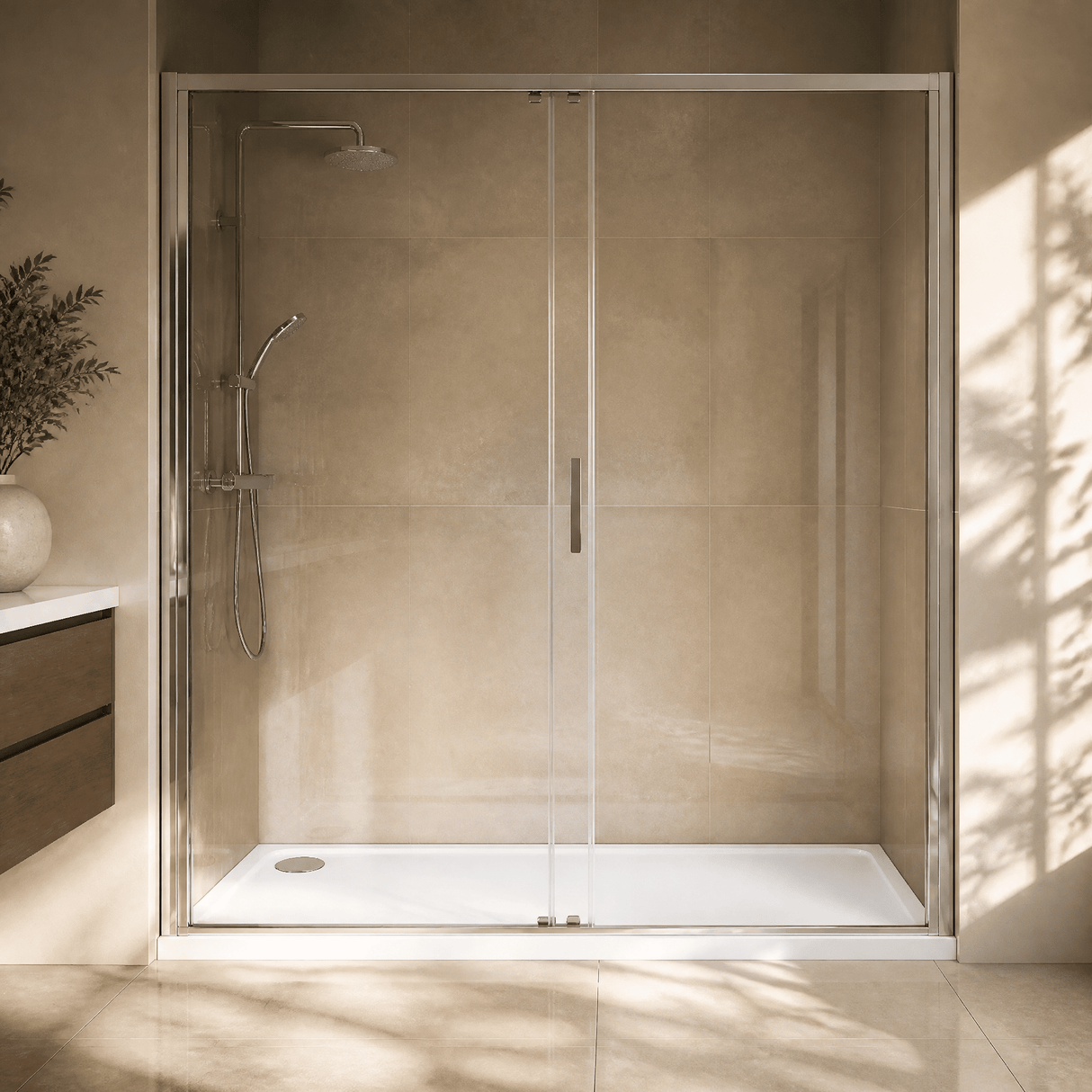 [BETTR91590] White Rectangular Stone Resin Premium Shower Tray with Corner Waste Position - Multiple Sizes Available - Silo