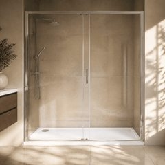 [BETTR91590] White Rectangular Stone Resin Premium Shower Tray with Corner Waste Position - Multiple Sizes Available - Silo