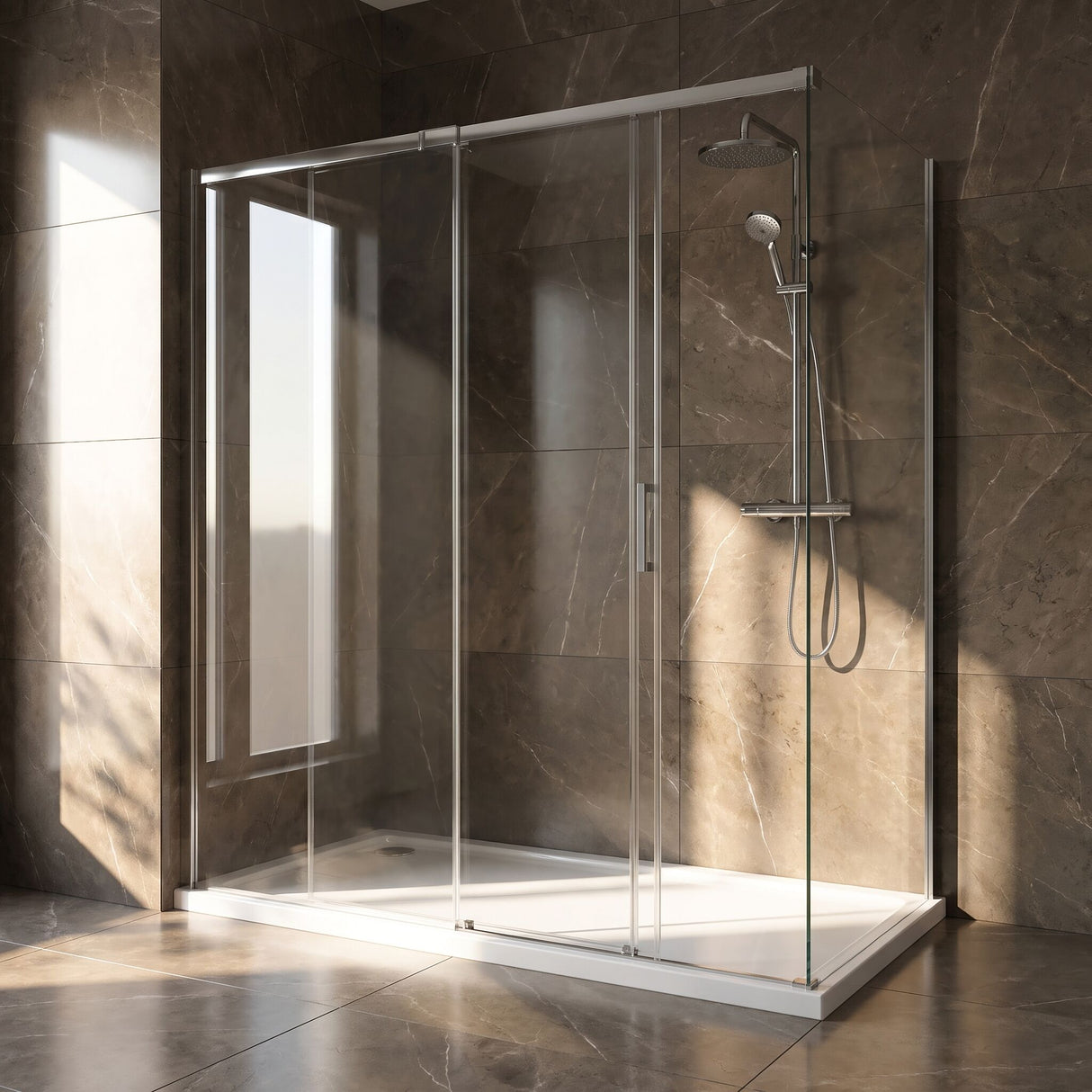 [BETTR91670] White Rectangular Stone Resin Premium Shower Tray with Corner Waste Position - Multiple Sizes Available - Silo