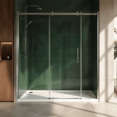 [BETTR91776] White Rectangular Stone Resin Premium Shower Tray with Corner Waste Position - Multiple Sizes Available - Lifestyle 1