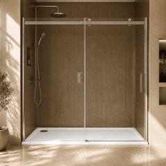 [BETTR91790] White Rectangular Stone Resin Premium Shower Tray with Corner Waste Position - Multiple Sizes Available - Silo