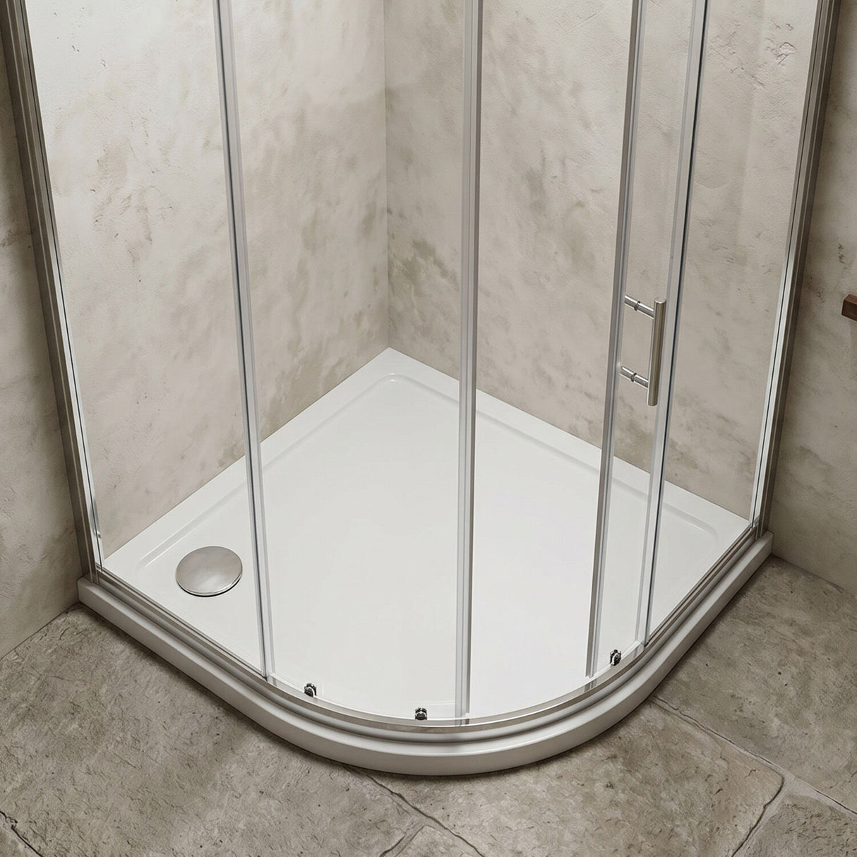 [BETTR99076QL] Bathroom Offset Quadrant Shower Tray - Choice of Size and Orientation - Silo