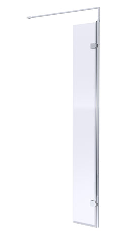 [BEWS030] Balterley Contemporary Bathroom 8mm Glass Wetroom Swing Screen with Support Bar, Chrome Finish, 1950 x 322 x 27mm - Cutout