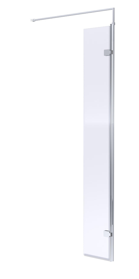 [BEWS030] Balterley Contemporary Bathroom 8mm Glass Wetroom Swing Screen with Support Bar, Chrome Finish, 1950 x 322 x 27mm - Cutout