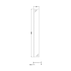 [BEWS18025GM] 215x1850mm Wetroom Screen Return - Technical Drawing