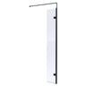 [BEWS18030BP] Balterley 8mm Toughened Safety Glass Hinged Return Screen with Support Bar: 300mm x 1850mm, Black - Cutout