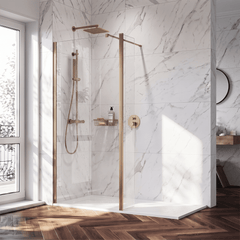 [BEWS18030CBZ] Balterley 1850mm Brushed Bronze Wetroom Panel - Lifestyle 1