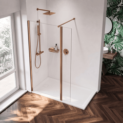 [BEWS18030CBZ] Balterley 1850mm Brushed Bronze Wetroom Panel - Lifestyle 2