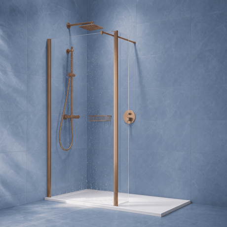 [BEWS18030CBZ] Balterley 1850mm Brushed Bronze Wetroom Panel - Silo