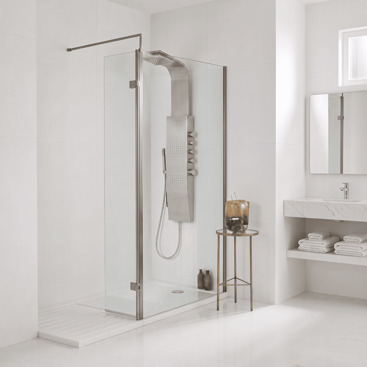 [BEWS18030GM] 300x1850mm Wetroom Swing Screen - Lifestyle 3