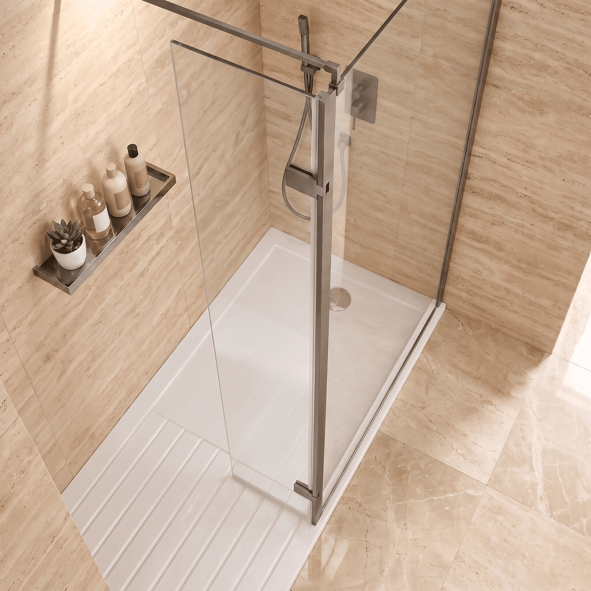 [BEWS18030GM] 300x1850mm Wetroom Swing Screen - Silo