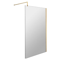 [BEWS18100BB] Balterley 8mm Toughened Safety Glass Wetroom Screen with Support Bar - Choice of Size and Profile Finish - Cutout