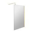 [BEWS18110BB] Balterley 8mm Toughened Safety Glass Wetroom Screen with Support Bar: 1100mm x 1850mm, Brushed Brass - Cutout