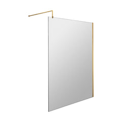 [BEWS18140BB] Drakelow 8mm Toughened Safety Glass Wetroom Screen with Support Bar, Choice of Size & Finish - Cutout