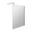 [BEWS18140BP] Balterley 8mm Toughened Safety Glass Wetroom Screen and Support Bar: 1400mm x 1850mm, Black - Cutout