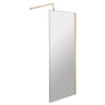 [BEWS18700BB] Balterley 8mm Toughened Safety Glass Wetroom Screen with Support Bar - Choice of Size and Profile Finish - Cutout