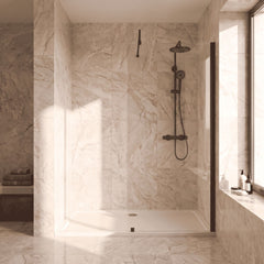 [BEWS18700BP] Balterley 8mm Toughened Safety Glass Wetroom Screen with Support Bar - Choice of Size and Profile Finish - Lifestyle 1