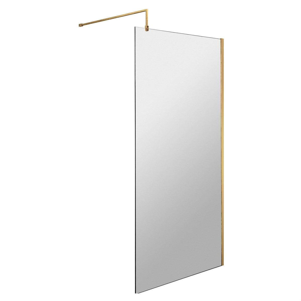 [BEWS18800BB] Balterley 8mm Toughened Safety Glass Wetroom Screen with Support Bar - Choice of Size and Profile Finish - Cutout