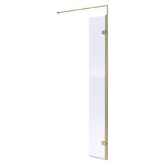 [BEWSBB030] Balterley Contemporary Bathroom 8mm Glass Wetroom Swing Screen with Support Bar, Brushed Brass, 1950 x 322 x 27mm - Cutout