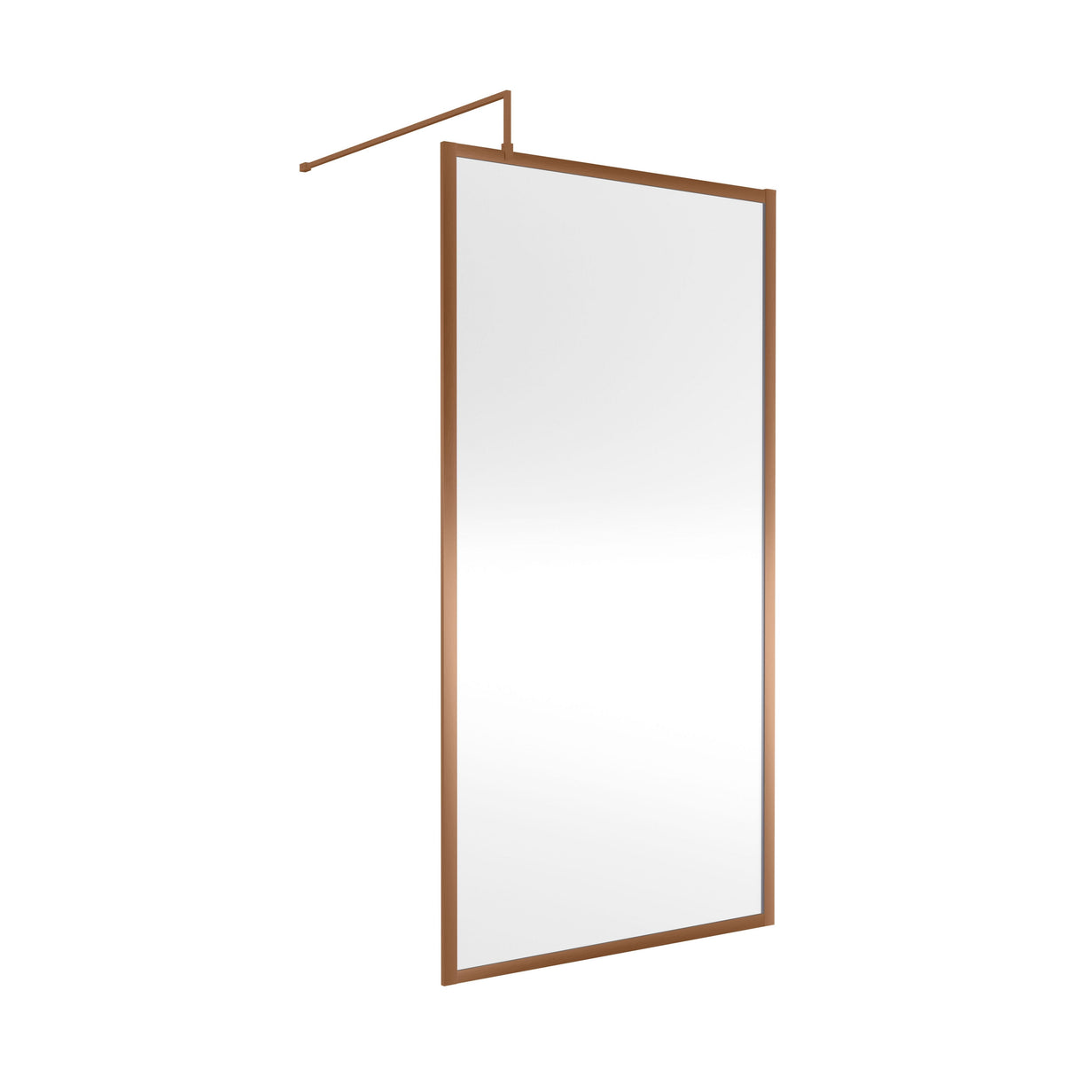 [BEWSFBZ1810] Bilbrook Contemporary 8mm Toughened Safety Glass Outer Framed Wetroom Screen with Support Arm, H: 1850mm, Choice of Size and Finish - Cutout