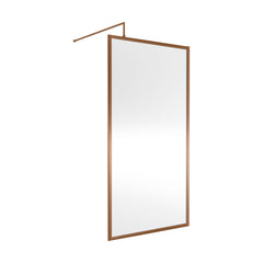 [BEWSFBZ1810] Bilbrook Contemporary 8mm Toughened Safety Glass Outer Framed Wetroom Screen with Support Arm, H: 1850mm, Choice of Size and Finish - Cutout