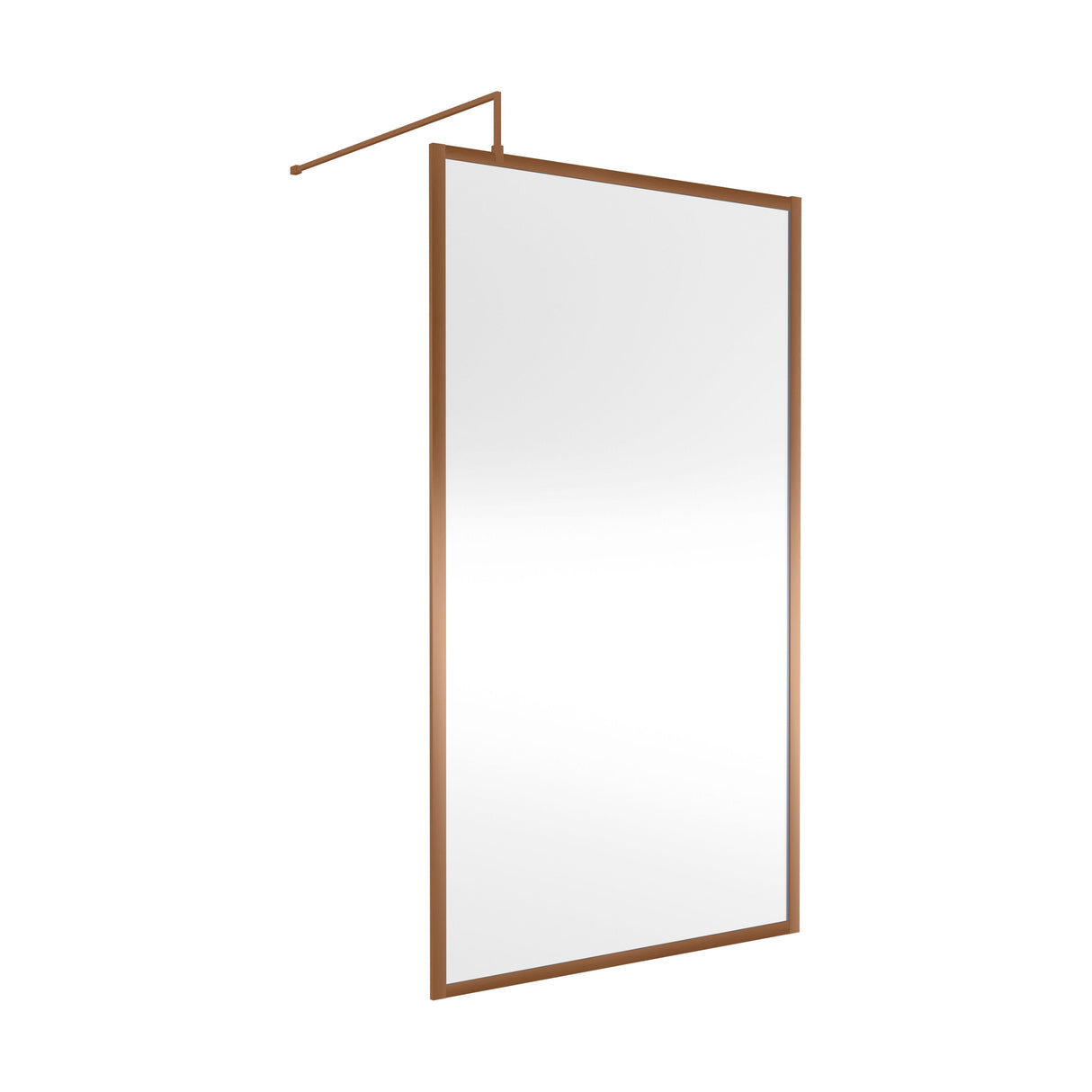 [BEWSFBZ1811] Bilbrook Contemporary 8mm Toughened Safety Glass Outer Framed Wetroom Screen with Support Arm, H: 1850mm, Choice of Size and Finish - Cutout