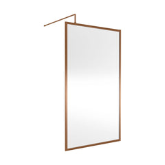 [BEWSFBZ1811] Bilbrook Contemporary 8mm Toughened Safety Glass Outer Framed Wetroom Screen with Support Arm, H: 1850mm, Choice of Size and Finish - Cutout