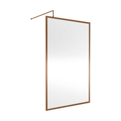 [BEWSFBZ1812] Bilbrook Contemporary 8mm Toughened Safety Glass Outer Framed Wetroom Screen with Support Arm, H: 1850mm, Choice of Size and Finish - Cutout