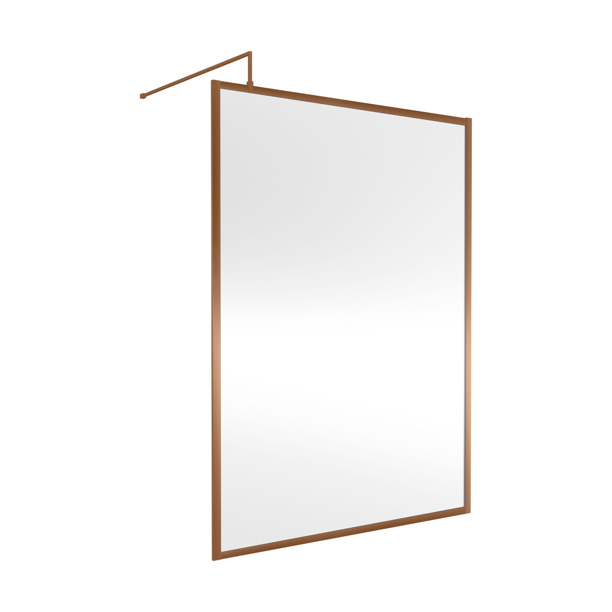 [BEWSFBZ1814] Bilbrook Contemporary 8mm Toughened Safety Glass Outer Framed Wetroom Screen with Support Arm, H: 1850mm, Choice of Size and Finish - Cutout